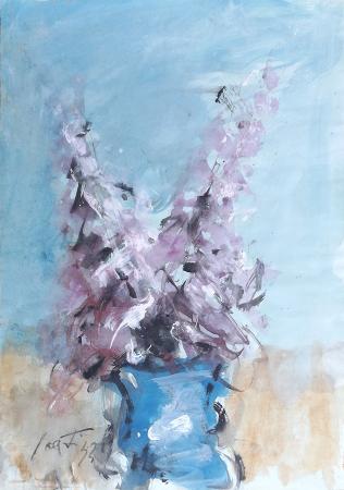 Quadro di Sergio Scatizzi Vaso di fiori - acquerello carta 